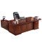 鑫金虎 老板桌总裁桌大班台油漆贴木皮办公桌 2.4米主桌+侧柜+小柜