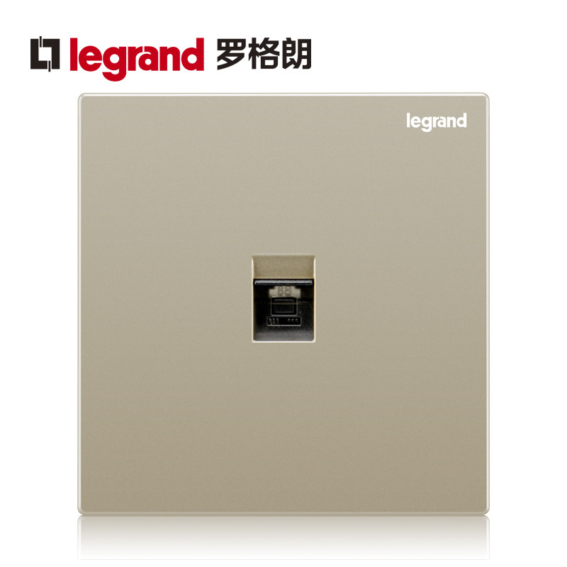 罗格朗(Legrand)开关插座面板仕典金色逸景五孔5孔多孔usb空调16a家用暗装墙壁电源86型 仕典逸景米兰金 电脑插座