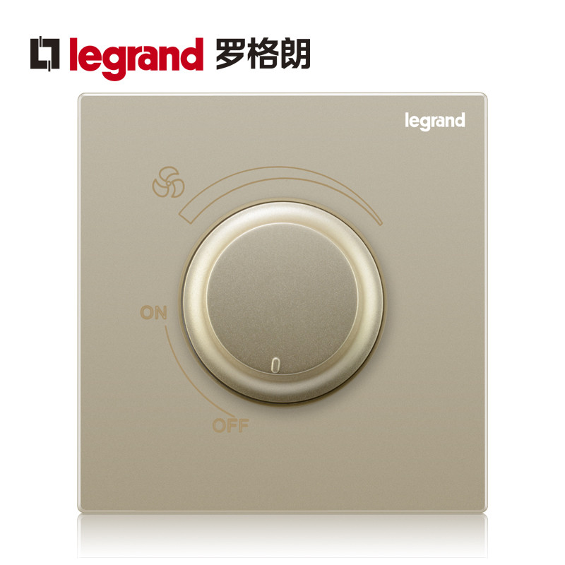 罗格朗(Legrand)开关插座面板仕典金色一开二开三开单控双控智能家用家居暗装墙壁电源86型1个双控开关 调速开关 仕典米兰金