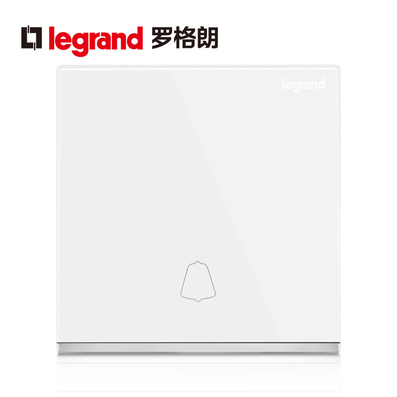 罗格朗(Legrand)开关插座面板逸景白色一开二开三开单控双控86型家用暗装墙壁电源开关 逸景玉兰白 门铃开关