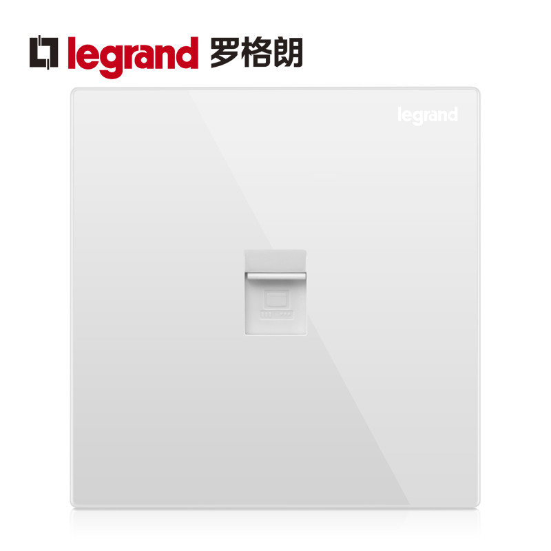 罗格朗(Legrand)开关插座面板逸景白色一开二开三开单控双控86型家用暗装墙壁电源开关 逸景玉兰白 六类电脑