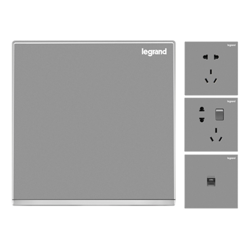 罗格朗(Legrand)开关插座面板逸景深砂银86型5五孔二三插USB空调16a智能家居家用墙壁暗装电源插座