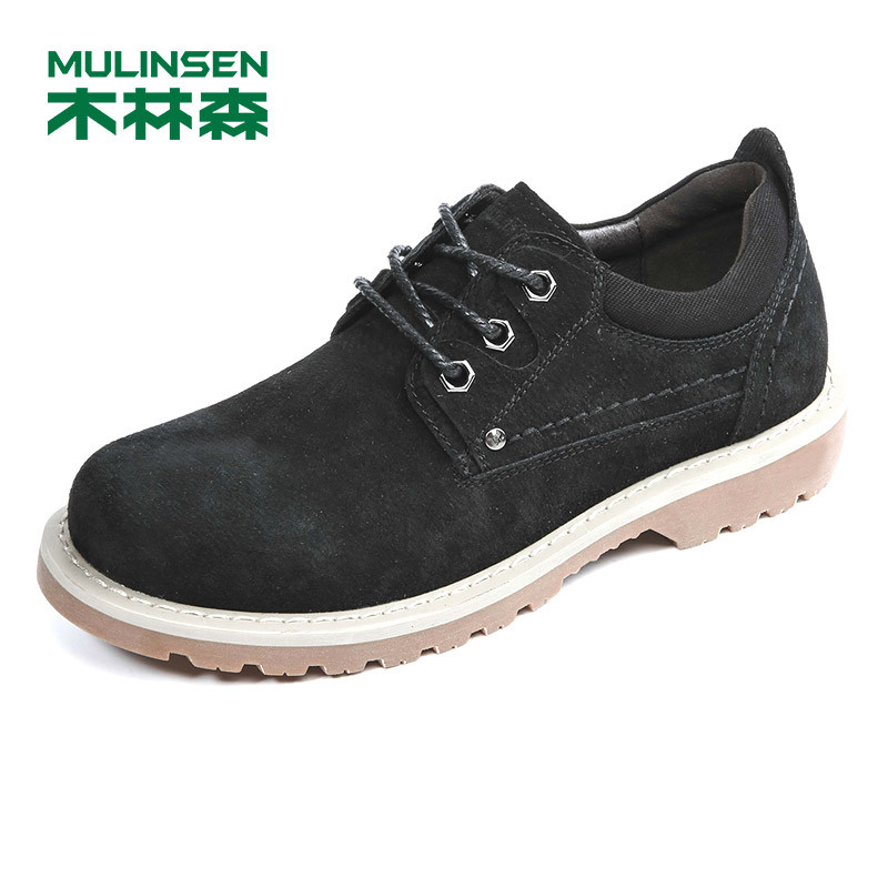 木林森(MULINSEN)2018秋季男士工装鞋橡胶耐磨户外工装鞋 87053203 黑色 42码