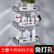 邦禾免安装卫生间置物架 浴室厕所洗漱台壁挂 三角方形转角收纳架 304不锈钢四方篮三层（免打孔）