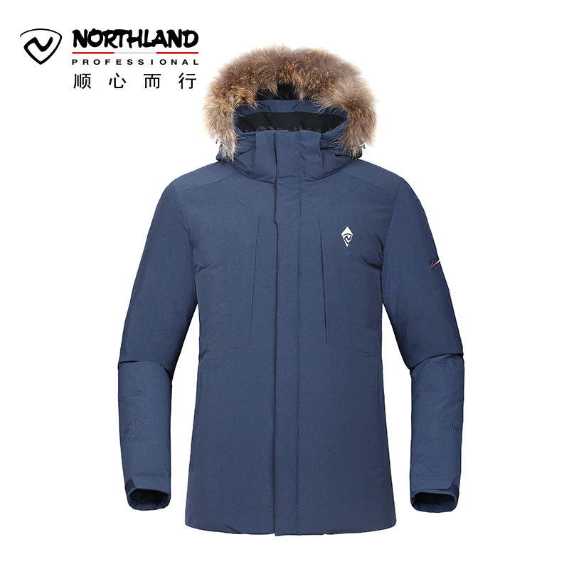 诺诗兰(NORTHLAND)户外秋冬男士防风保暖加厚拒水灰鹅绒羽绒服GD065501 180 GD065501-5600橄榄绿(男)