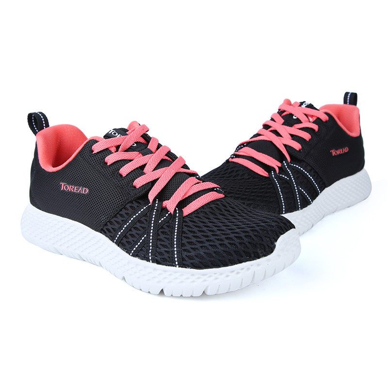 探路者（TOREAD）户外春夏男女健走鞋轻便舒透气适运动鞋TFOG81735 TFOG82735-G01A黑色/胭脂红（女） 44