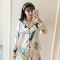 睡衣女春秋性感长袖可外穿薄款宽松夏季家居服两件套装长袖丝百合花 M 18-1685#长袖丝清新草莓