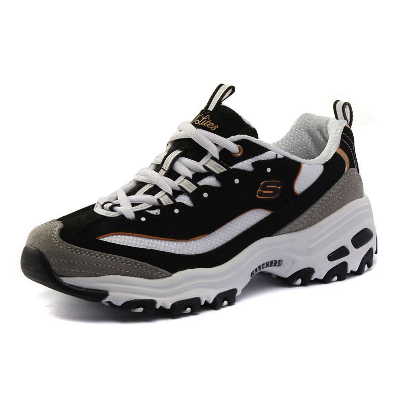 skechers 斯凯奇 中性跑步鞋新款轻便减震耐磨运动鞋99999745 99999745/BKGD黑+白+灰+金 40码