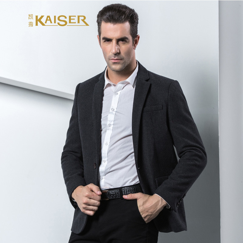 凯撒KAISER西装男士百搭新款秋季夹克男外套 180 深灰