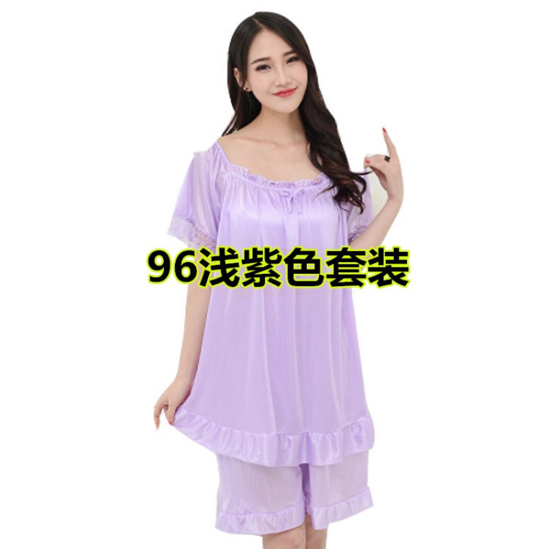 胖妹妹超大胖人睡衣,加肥加大码性感情趣内衣胖MM.大号诱惑短裙骚_0_4_4 5XL(185-210斤) 96浅紫套装