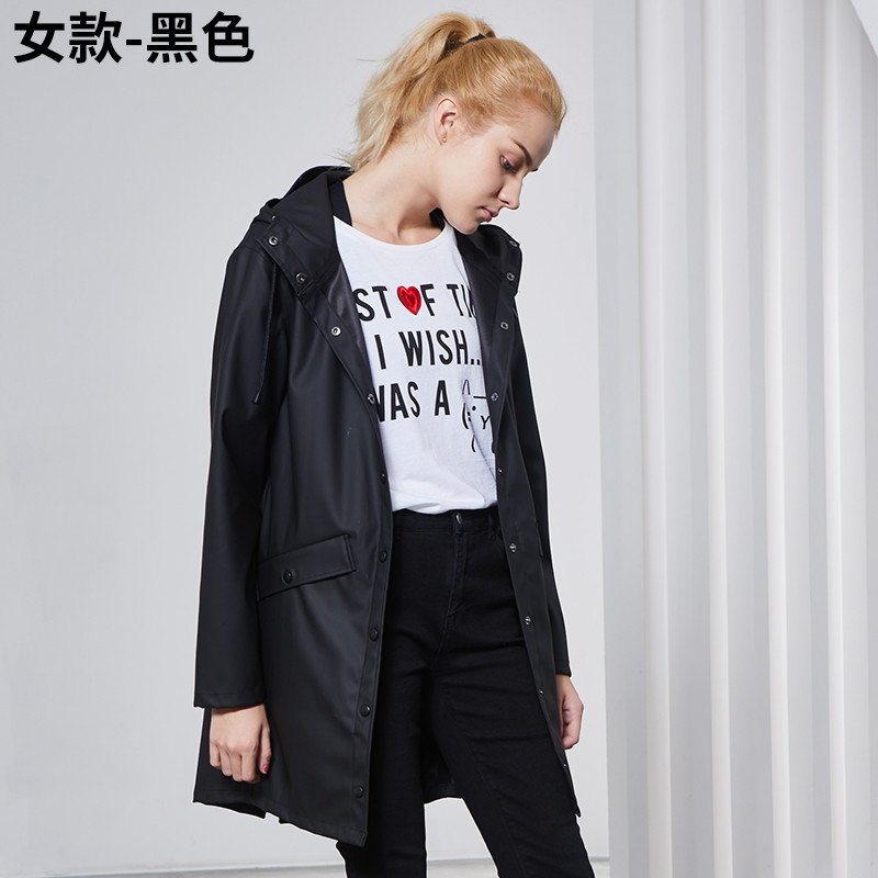 Thefirstoutdoor 户外风衣夹克外套 男女款防风雨时尚外套 M 女款黑色