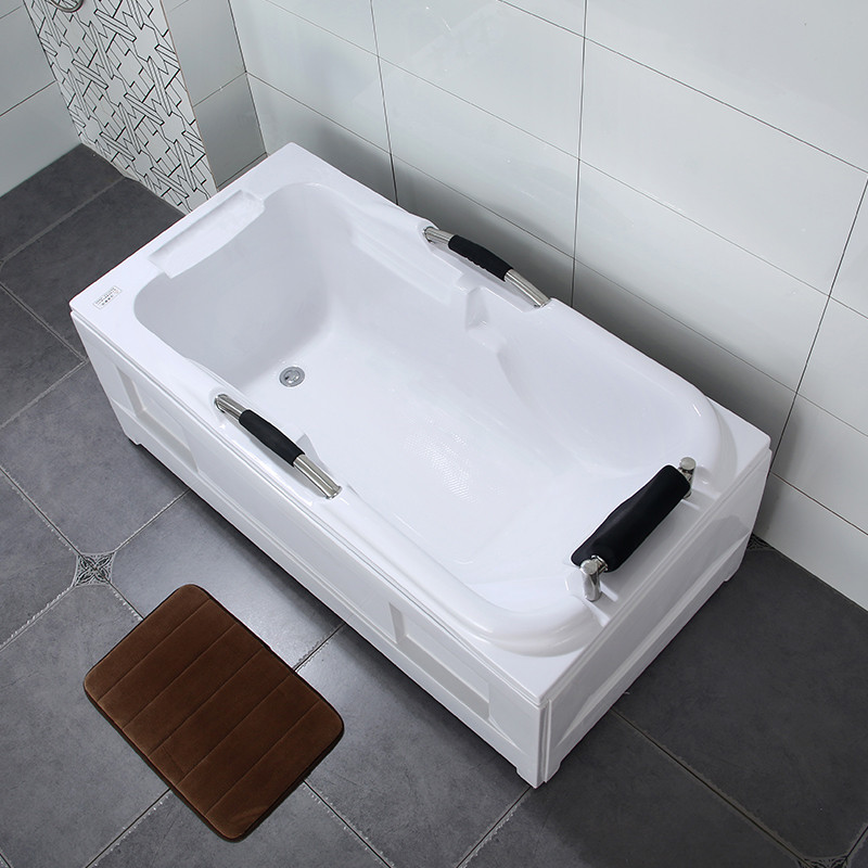 浴缸家用成人亚克力独立式按摩恒温加热冲浪1.2-1.7米小户型 &asymp;1.6M 左裙空浴缸（双裙边）