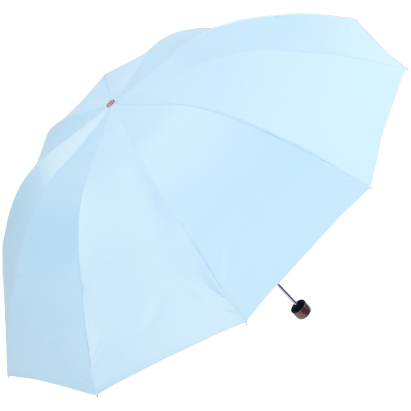 天堂伞 UPF50+加大加固高密聚酯银胶三折商务晴雨伞太阳伞 L33323E 天蓝色