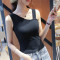 小背心女韩版外穿无袖T恤性感chic港味复古打底带上衣短款夏季_6 XXL 黑色
