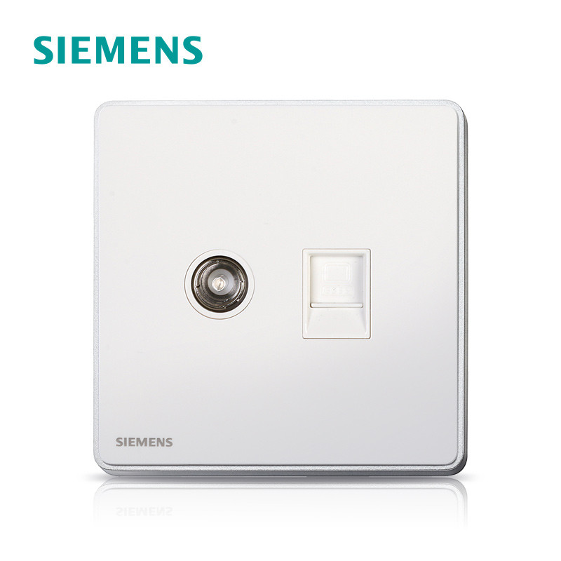 西门子（SIEMENS）睿致钛银86型家用开关电源插座五孔USB一开带16A空调墙壁 电脑+电视 睿致钛银系列