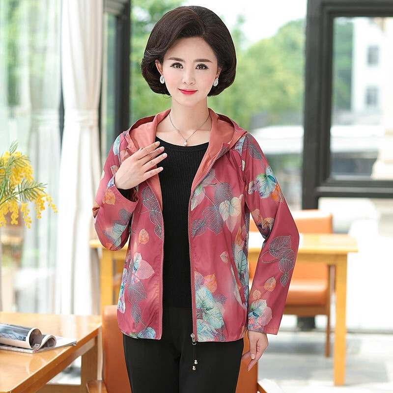 俞兆林中老年女装妈妈装40-50岁长袖夹克休闲大码宽松外套YWWT187412T 默认颜色 XXXL