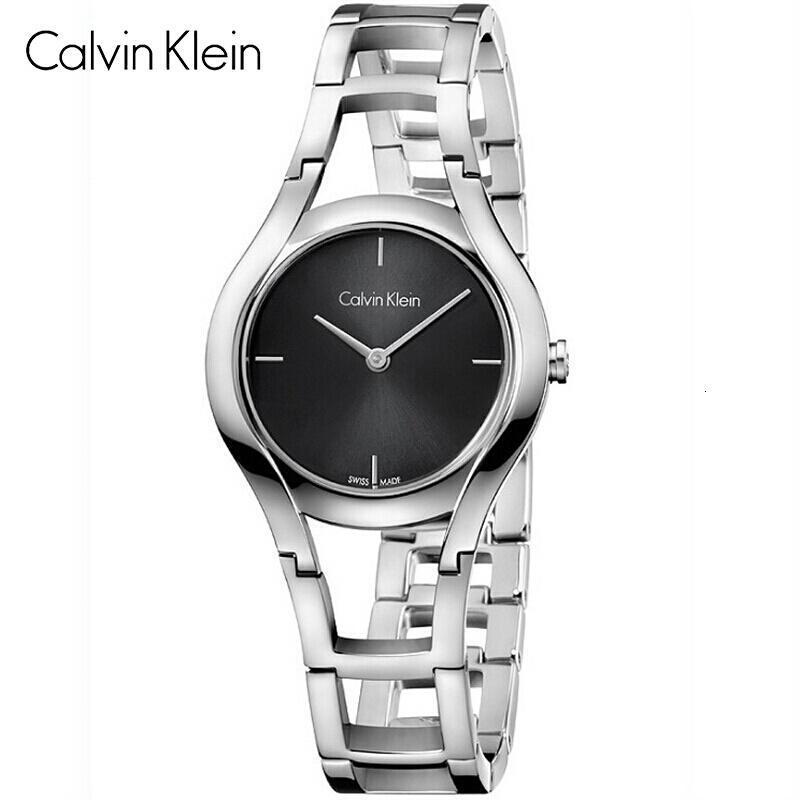 卡尔文·克莱恩(Calvin Klein)ck手表钢带镂空表带石英表 女士腕表 K6R2362K K6R23121