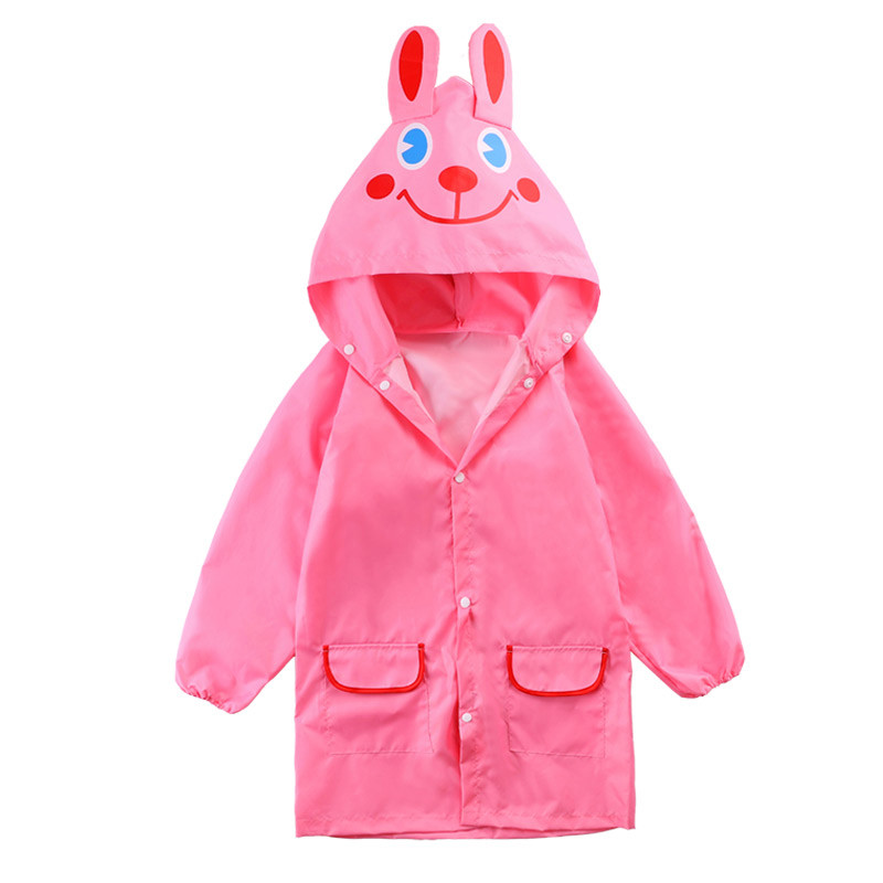 curbblan卡伴儿童卡通雨衣宝宝雨衣男女童雨披 粉红小兔 120cm(105