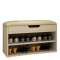 简易组装鞋柜式换鞋凳简约现代多功能收纳储物凳口鞋架穿鞋凳栗子木中号横款：黑皮长60宽30高 枫樱木大号横款：灰布长80宽30高43