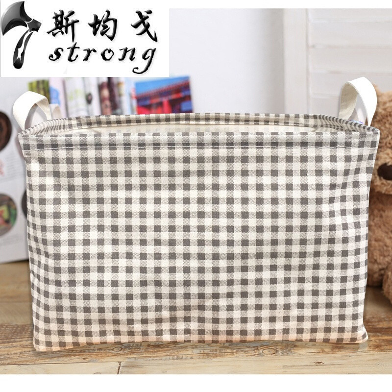 大号收纳盒布艺棉麻家居衣物整理箱玩具筐书本零食杂物原麻storage38*26*23_2 原麻咖格