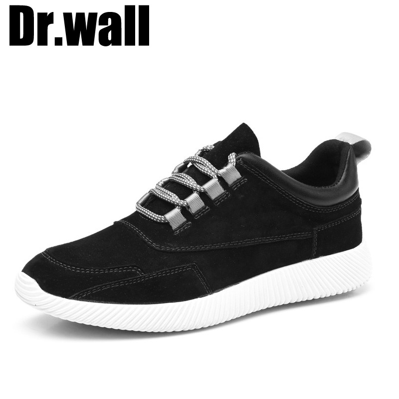 英国品牌Da.wall2018新品鞋子男潮鞋运动休闲鞋男韩版英伦百搭潮牌板鞋男真皮休闲皮鞋男鞋 黑色 42码