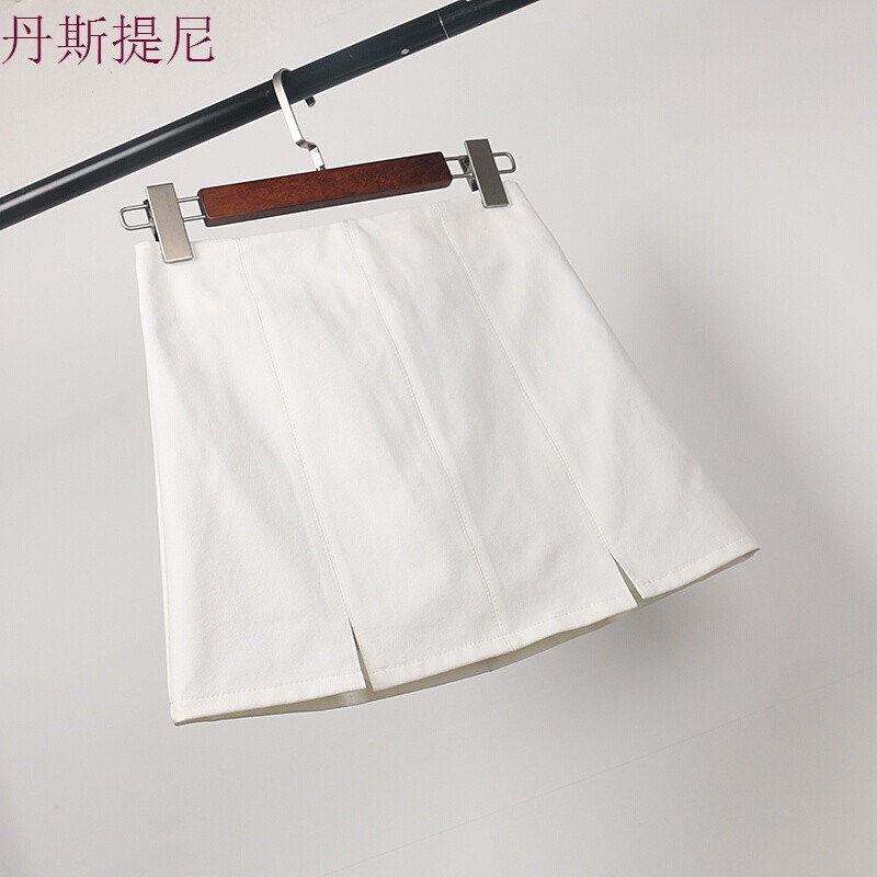 半身裙女2018春夏装开叉包臀裙高腰显瘦短裙学院风a字裙包裙 XL 白色