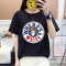 夏季白色短袖女装宽松韩版学生百搭半袖上衣服春夏装2018_5_8 M 白色-全英文