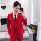 西服套装男韩版青年帅气正装英伦风修身西装新郎结婚礼服小码男装_4 M 白色西装+裤子送领带