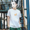 东京衣柜男装夏季新款圆领印花短袖T恤韩版宽松半袖tee学生上衣 2XL 白色