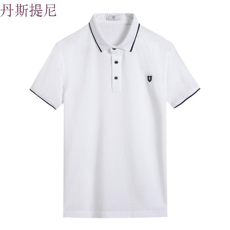 【商场同款】男装夏装新品撞色翻领短袖Polo衫男青年半袖保罗衫_9 50/175/L 白色