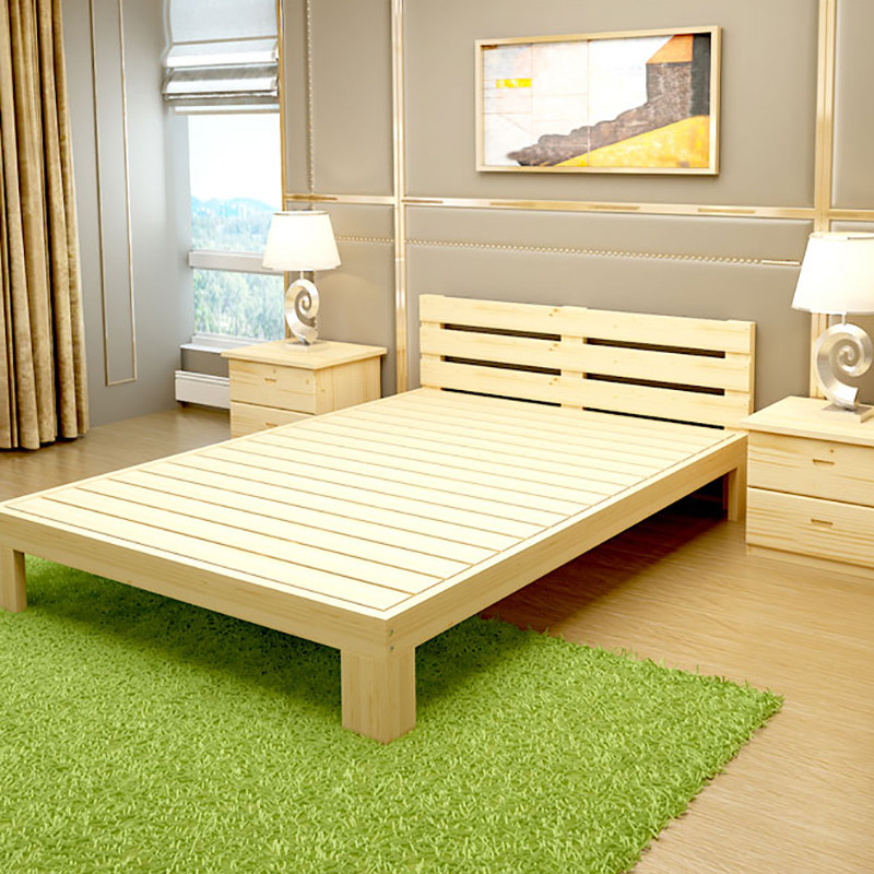 欧宝美实木单人床双人床公寓床实木床1.2米宽不带抽 实木1.2米无抽