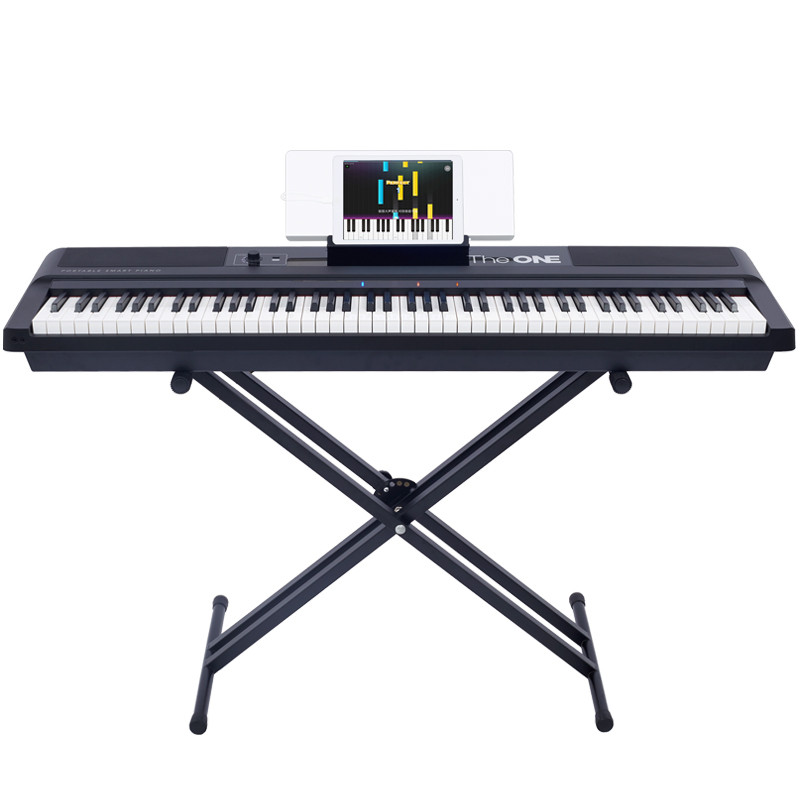 The ONE智能钢琴 88键重锤 便携版专业家用电钢琴数码电子钢琴初学者 黑白色 经典黑【琴头+X架+单踏板】