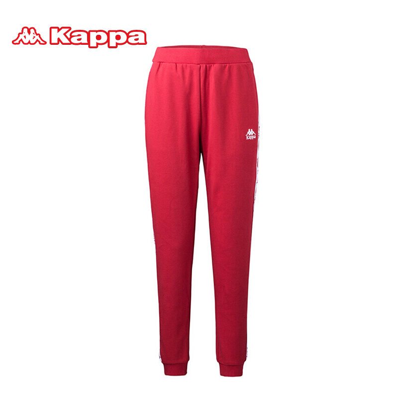 KAPPA/卡帕女裤运动裤2018秋款串标卫裤针织长裤|K0862AK65D XL 暗红色K0862AK65D-557