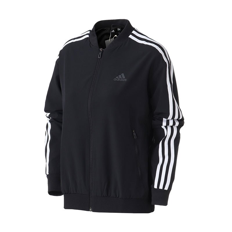adidas阿迪达斯女子夹克外套飞行领休闲运动服DM5318 S DM5342黑