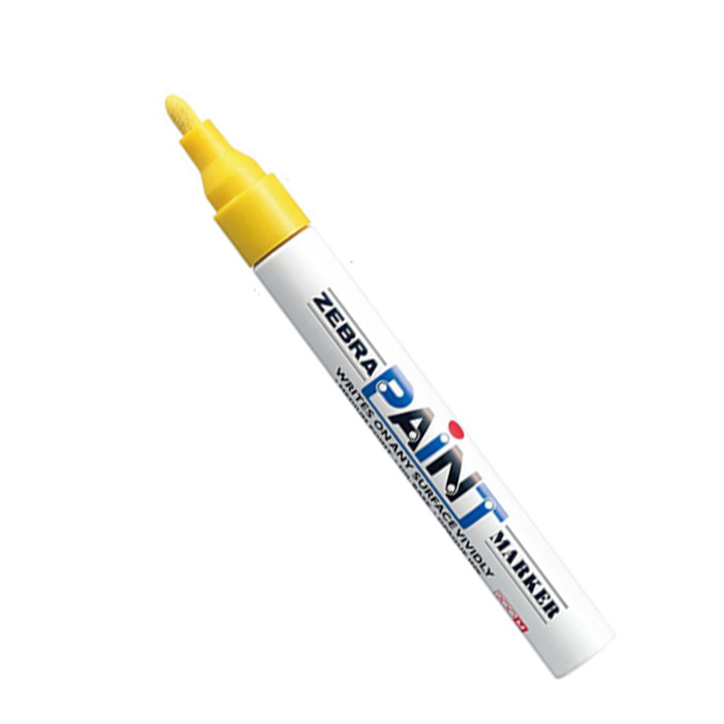 斑马（ZEBRA）PAINT（MOP-200M） 漆油笔修补笔2.8mm涂鸦笔 大号补漆笔 多色可选 10支装 黄色