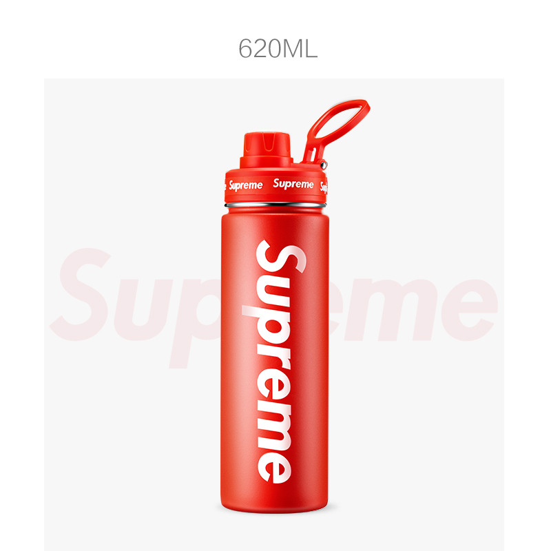 物生物(RELEA)Supreme联名款时尚运动便携304不锈钢保温杯运动水杯水壶.. 红色620ml