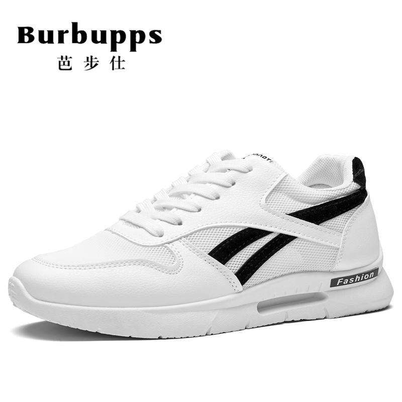 法国品牌芭步仕Burbupps男鞋2018秋尚新小白鞋男运动休闲鞋子男透气网纱韩版潮流网面 国际码-黑色 41码