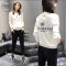 简妮薇(JIANNIWEI)休闲运动服套装女士2018秋季新款韩版修身显瘦长袖长裤两件套 747黑色 L