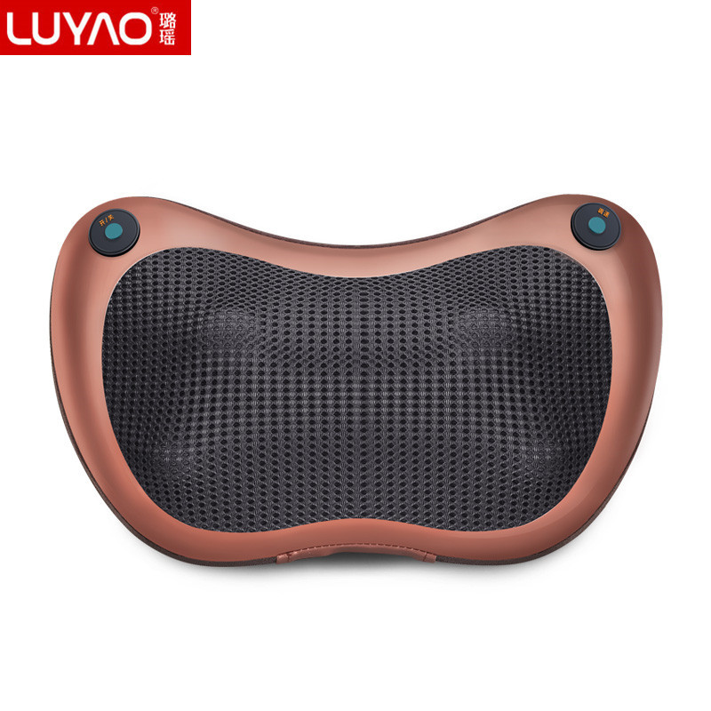 璐瑶(LUYAO)按摩枕 LY-9706十六头双键版古铜色 红外线疗法 定时功能 记忆功能恒温热敷 颈部腰部背部全身按摩