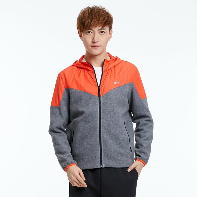 赛琪男开衫连帽运动卫衣2018秋季新款防风保暖运动服男子运动外套176577_1_2 S 克灰色-25