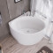 小户型浴缸家用坐泡式浴缸日式转角三角浴缸迷你转角小浴缸浴盆1米四件套浴缸 默认尺寸 1米四件套浴缸