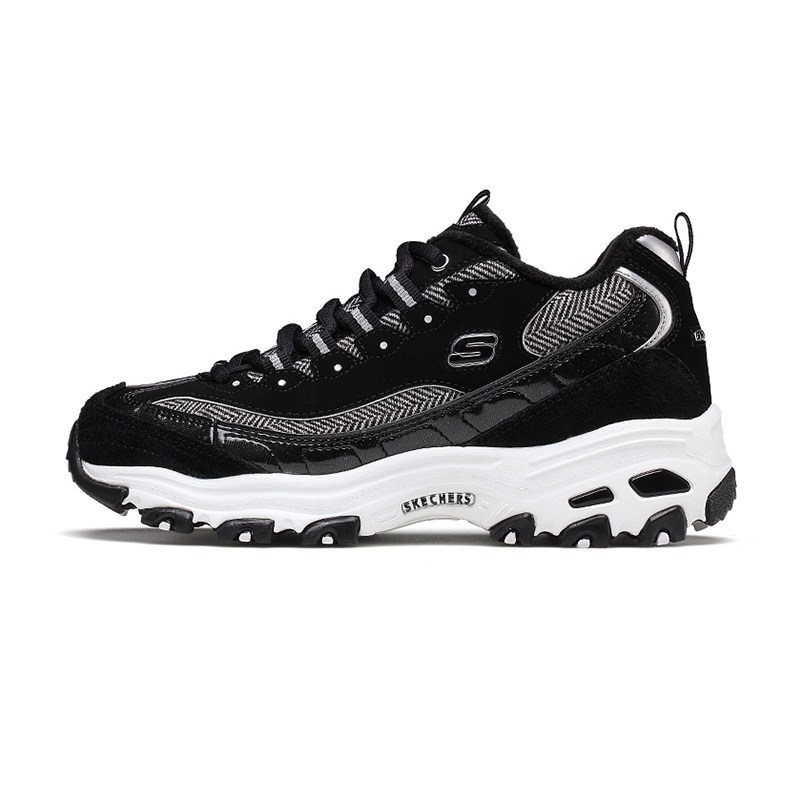 Skechers斯凯奇D'lites加绒保暖休闲鞋女士熊猫鞋66666036/BKW