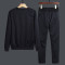 套头卫衣男秋冬季圆领休闲运动套装潮流时尚帅气学生男装两件套YTZ202 XL 蓝色