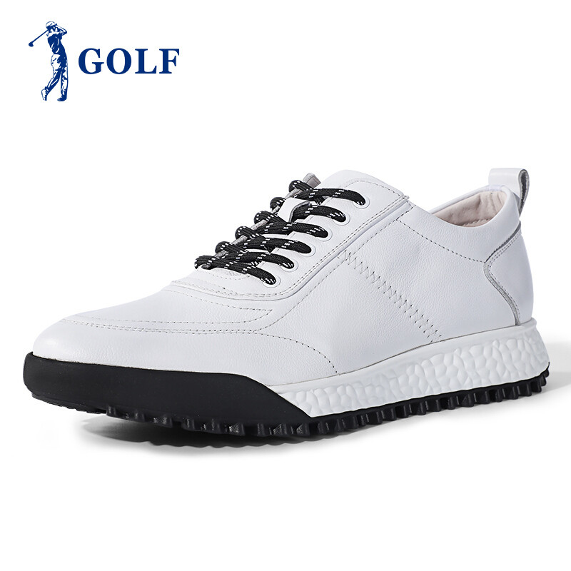GOLF/高尔夫男鞋2018新款系带复合耐磨软底户外运动休闲鞋_1 白色 42