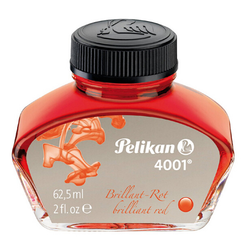 百利金（Pelikan ）钢笔笔用墨水非碳素染料型不堵笔非碳素彩色墨水 亮红色