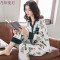 秋款睡衣女长袖纯棉韩版春秋薄款全棉宽松大码时尚家居服休闲套装 M D6686