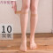 10双中筒丝袜防勾丝夏超薄中长袜子女肉色半筒夏隐形半截薄款短袜_2 均码10双装 深肤色10双