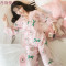 和服睡衣女春秋季花朵长袖纯棉两件套装韩版清新学生大码冬家居服_7 关注店铺送小礼物 FZ#665粉色狮子（送眼罩）