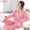 女士纯棉薄夹棉睡衣春秋冬季全棉布夹层棉家居服加厚月子服套装冬_1_1_8 M码【优质纯棉】 2226纯棉