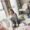 秋冬季珊瑚绒睡衣女冬长袖韩版加厚毛绒甜美可爱法兰绒家居服套装 XXL 藏青色圆点熊